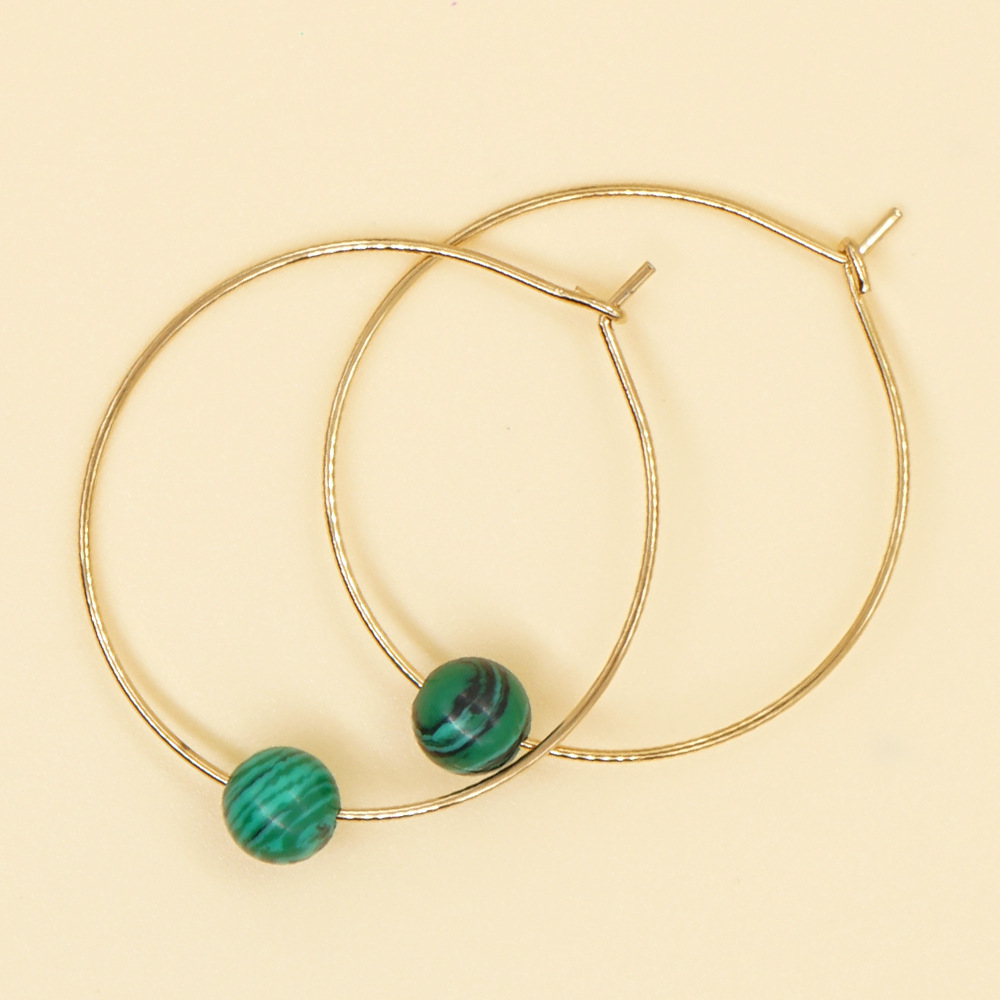 1 Pair Sweet Geometric Alloy Inlay Gem Womenu0027S Hoop Earrings