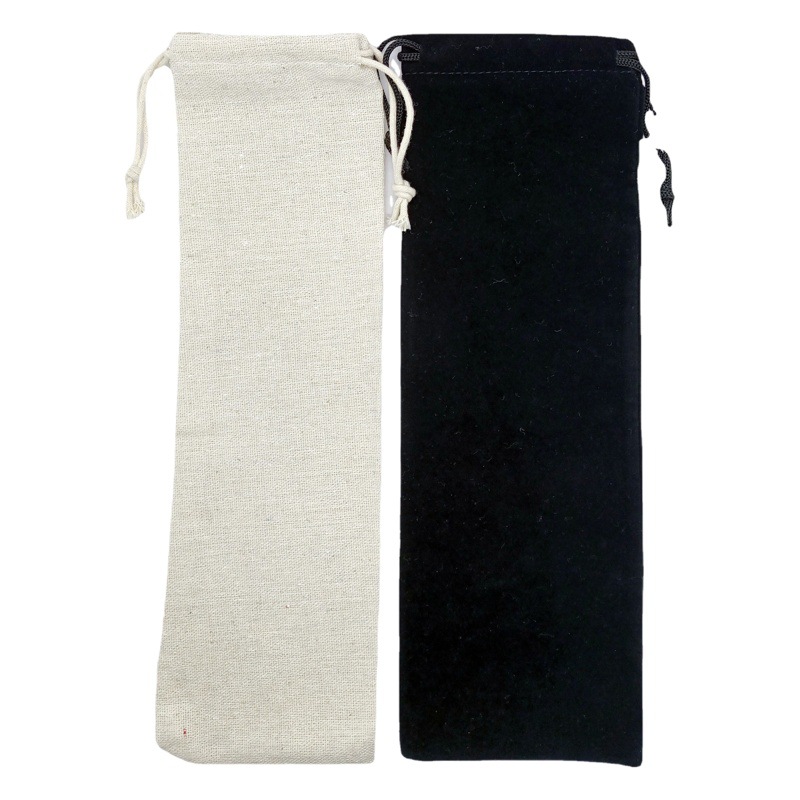 Vajilla de acero inoxidable bolsa de lazo de almacenamiento bolsa de paja bolsa de terciopelo de algodón y lino bolsa de regalo en el logotipo de stock se puede agregar