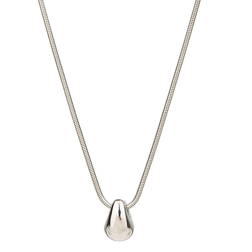 Autumn and winter minimalist style metal water drop necklace women's sweater chain light luxury niche high-end snake bone chain clavicle chain accessories