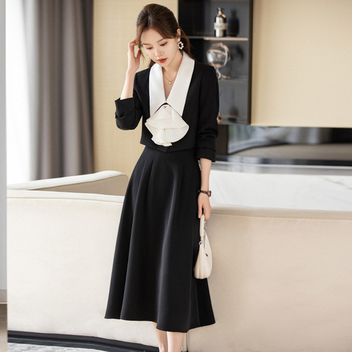 Formal occasion suit suit skirt women's spring and autumn professional temperament goddess style small dress high-end small fragrance two-piece set
