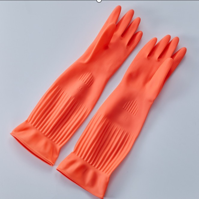 Los guantes de lavado de vajilla las mujeres engrosadas PVC limpieza del hogar impermeable mano guardia látex durable lavandería tazón Goma