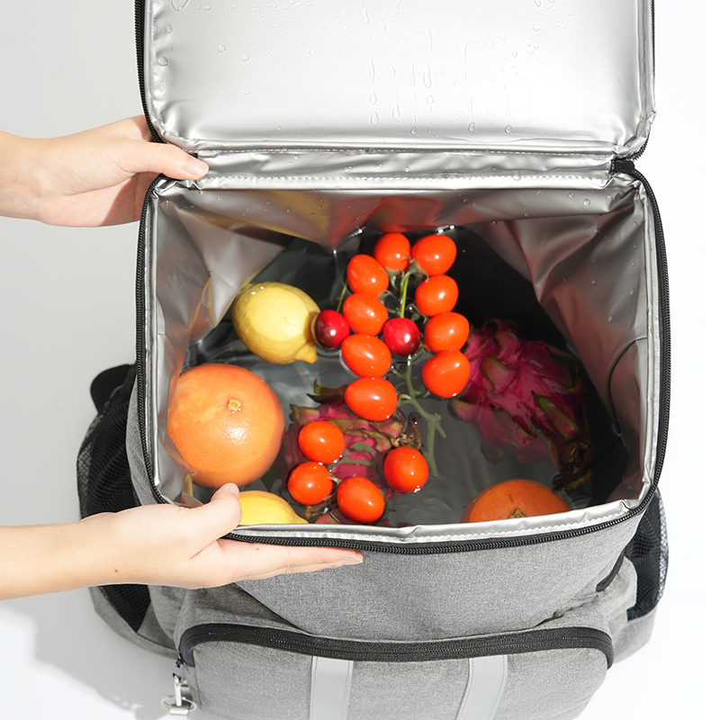 Runhui venta caliente transfronteriza mochila refrigerada de gran capacidad bolsa de picnic al aire libre bolsa de aislamiento de color simple de gran capacidad