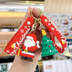 クロスボーダーのアイデアサンタクロースのキーホルダーの車のペンダントの精巧なカバンの鍵はクリスマスの小さい贈り物の卸売りを飾ります。