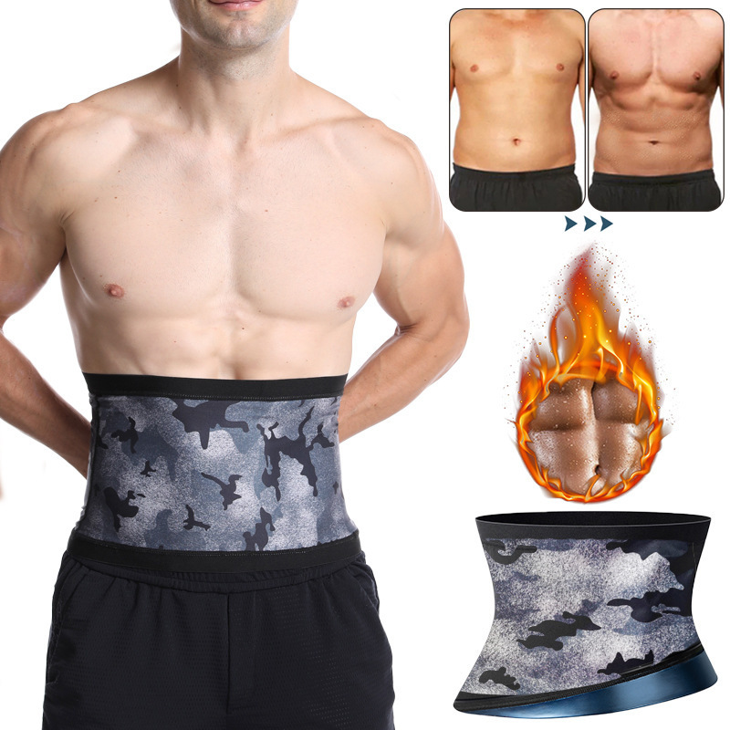 Amazon Men's Camouflage Sauna Sweating Belt Fitness Sweating Body Shaping Belt Sports Corset Belly Belt
