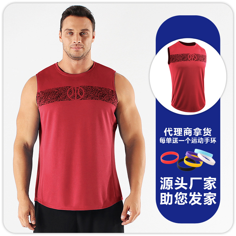 B5159 chaleco deportivo de hombre seco rápido sin mangas chaleco de hombro baloncesto correr maratón ciclismo camisa de ejercicio