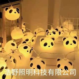 厂家跨境热销LED熊猫头灯串儿童房间装饰彩灯夜灯熊猫造型灯