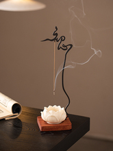 の创意倒挂线香插莲花香座摆件禅意线香托悬挂式香插家用室内香薰