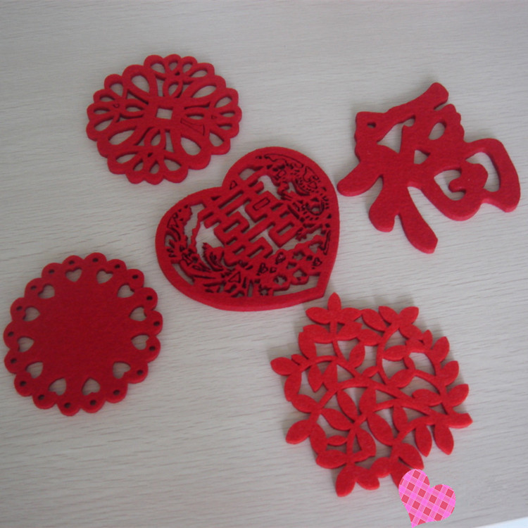 DIY结婚用品无纺布拉花挂饰婚庆婚房布置装饰爱心装饰