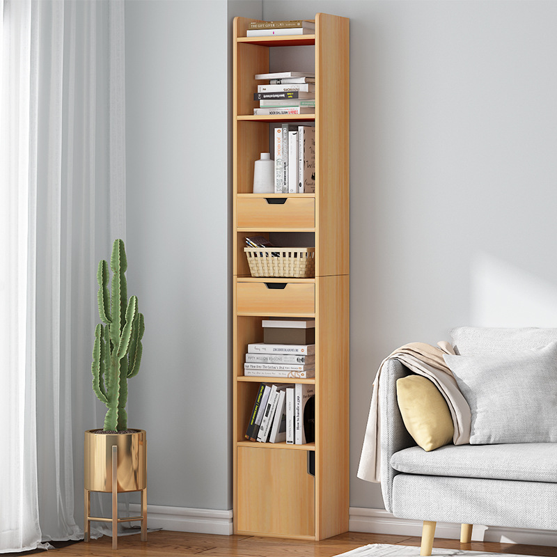 Ultra narrow bookcase bookshelf floor simple living room small storage cabinet home storage cabinet with door gap locker
