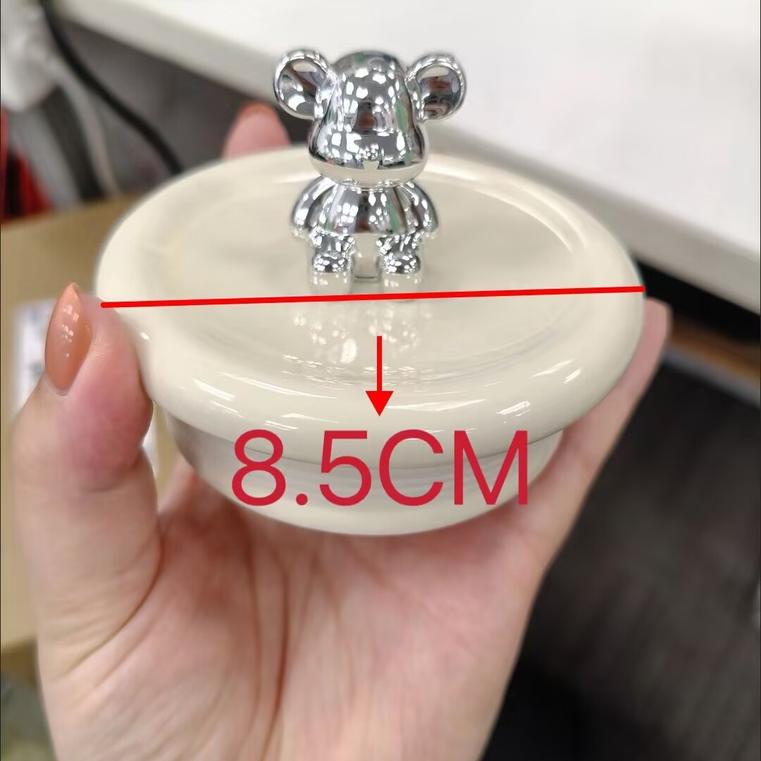 세라믹 곰 뚜껑 [냄비 입구 외경 8CM에 적합]