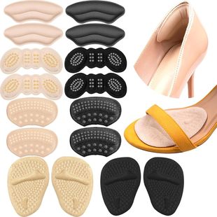 Gel Breathable Non-Slip Half-Size Pad Forefoot Pad Sponge Anti-Wear Heel Sticker High-Heeled Shoes Heel Sticker 8 Pairs