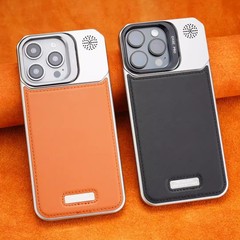 iPhone17ProMax用ケース、フレームレスカーボンファイバーレザー調磁気レンズスタンド保護カバー16