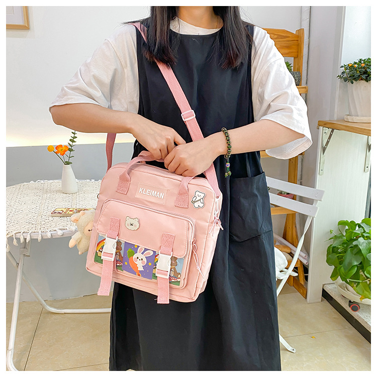 Book bag, handbag, canvas bag, large-capacity crossbody bag for girls, single-shoulder bag for primary school students, tutorial bag for classes, tutoring undefined