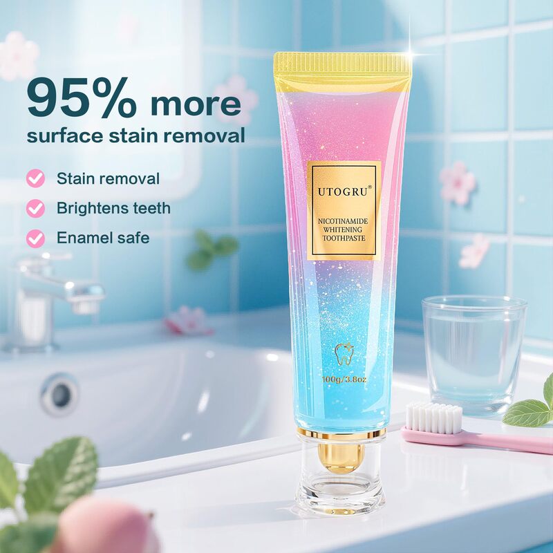 Cross-Border Popular Nicotinamide Two-Color Toothpaste Wholesale, Whitening, Removing Yellow Tooth Stains, Freshening Breath Toothpaste, Number One on the Best-Selling List