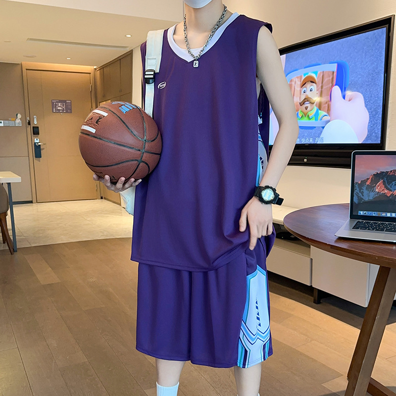 2026 New Basketball Sportswear Suit for Men, Hong Kong Style Sleeveless Quick-Drying Men's Clothing, Youth Vest and Shorts Two-Piece Set 2026 New Basketball Sportswear Suit for Men, Hong Kong Style Sleeveless Quick-Drying Men's Clothing, Youth Vest and Shorts Two-Piece Set