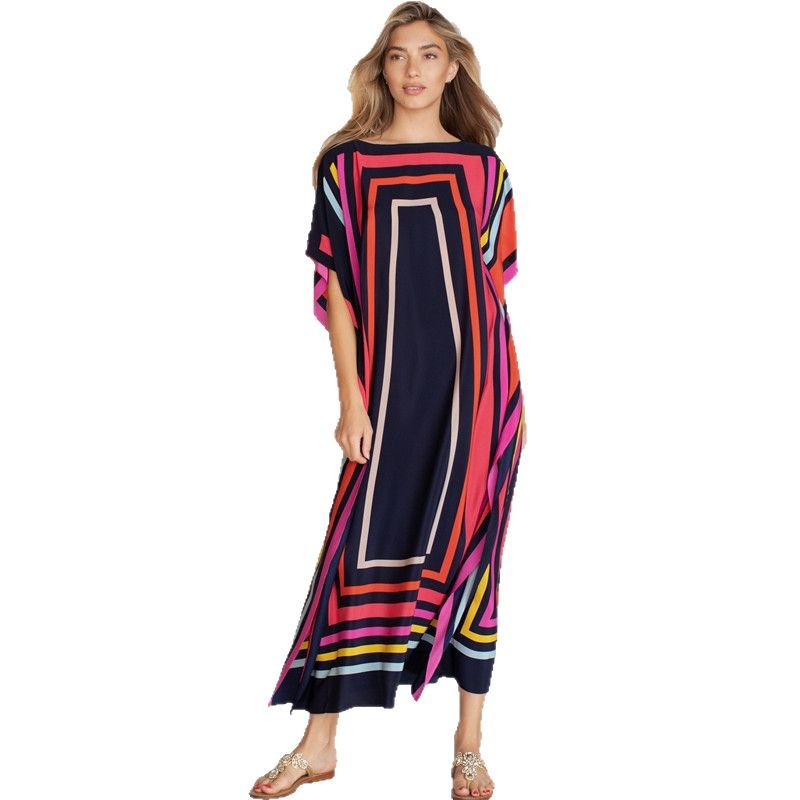 Blusa DE LA PLAYA nuevo impreso robe Loose Holiday dress bikini protección solar camisa europea y americana 5D194