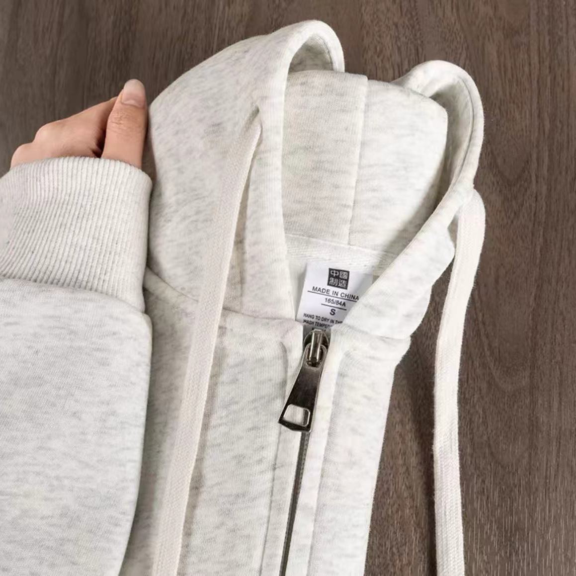 Demi-season warm hoody with zipper for men and women