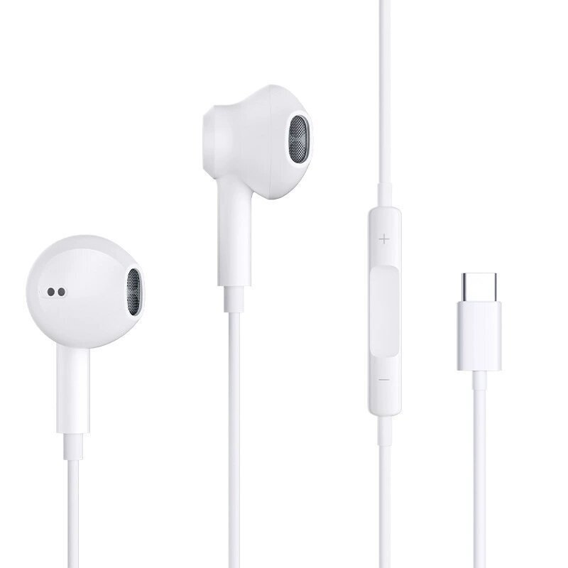 Cross-border wired headphones, compatible with Apple 17 and Android devices, featuring a 3.5mm jack and a Type-C connector, with a universal in-line control and microphone Cross-border wired headphones, compatible with Apple 17 and Android devices, featuring a 3.5mm jack and a Type-C connector, with a universal in-line control and microphone