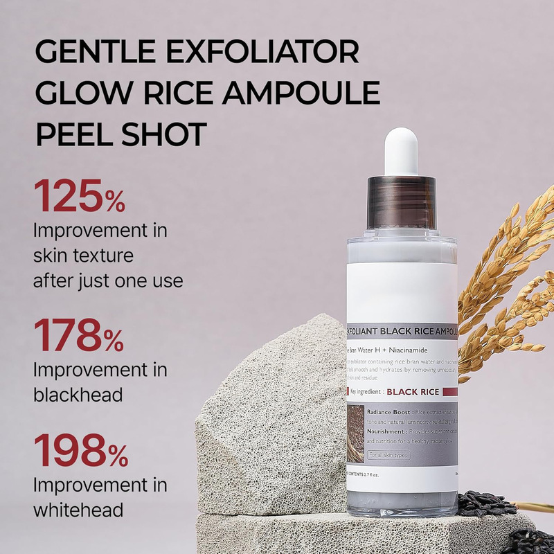 跨境爆款Glow Rice Ampoule稻米去角质死皮光感米萃安瓶精华液|undefined