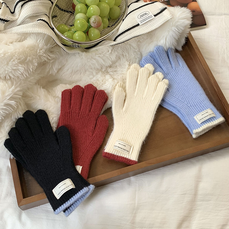 Guantes calientes de invierno para ciclismo engrosado 2025 nuevo guantes de lana roja larga al por mayor