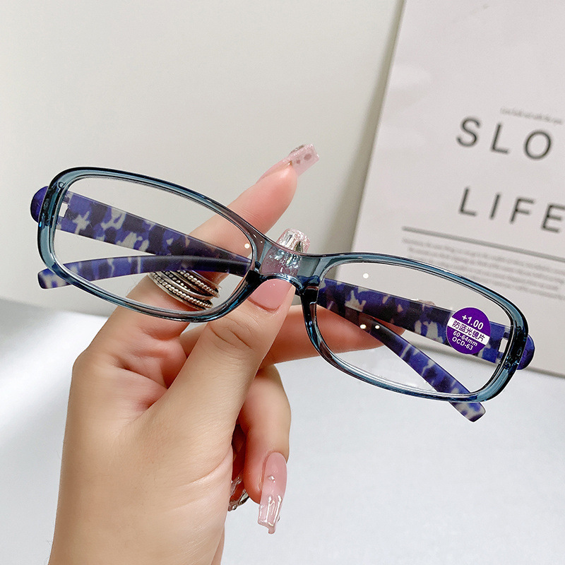 Nuevas gafas de presbicia de luz anti-azul para mujeres de moda sin tornillo envuelto en flores gafas de presbicia de mediana edad y ancianos gafas de PC HD para ancianos
