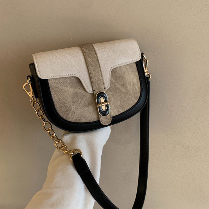 Bolsos de silla de montar de color pincelada de nicho para mujeres 2024 nuevos bolsos semicircular de alta gama bolsos de hombro único bolsos debajo de las axilas un envío