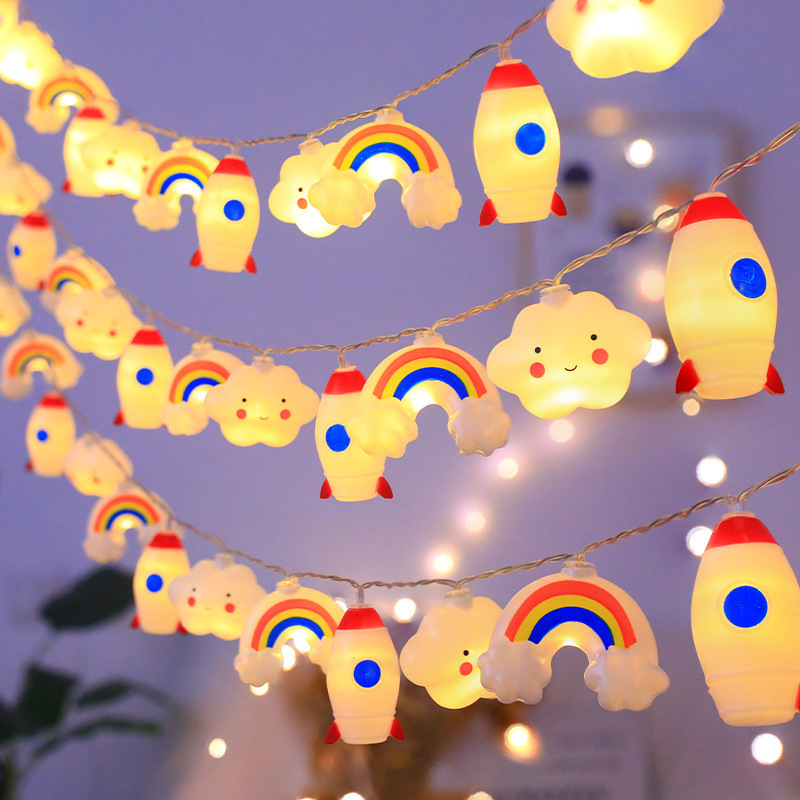屋外屋台雰囲気ライト、夜市、フルーツ屋台、ワインボトルライト、小さなカラフルなライト、トランク誕生日装飾ライト|undefined