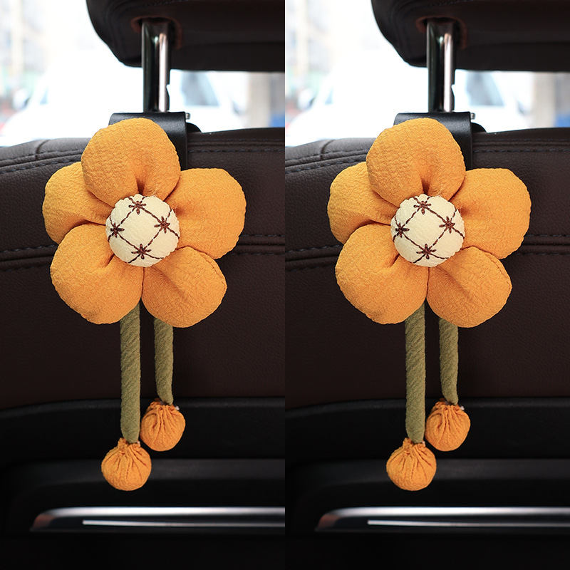 Gancho para automóvil, respaldo del asiento, filas delanteras y traseras, flores lindas, almacenamiento multifunción para automóvil, respaldo, gancho pequeño, suministros para automóvil
