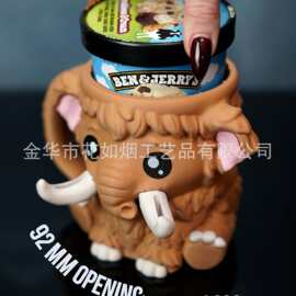 跨境猛犸象造型萌趣收纳杯 卡通动物风零食冰淇淋收纳容器