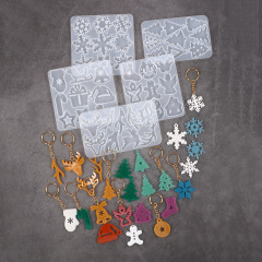 DIYクリスマスシリーズクリスマスツリーヘラジカ雪花形ペンダントイヤリングペンダントネックレスキーホルダーペンダント製作金型