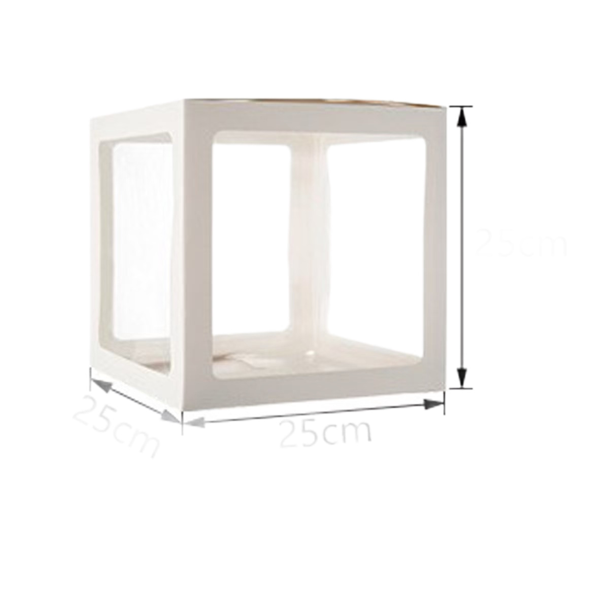 Caja de globo de 25cm letras transparentes decoración cuadrada fiestas transfronterizas atmósfera de boda bebés accesorios de fotos