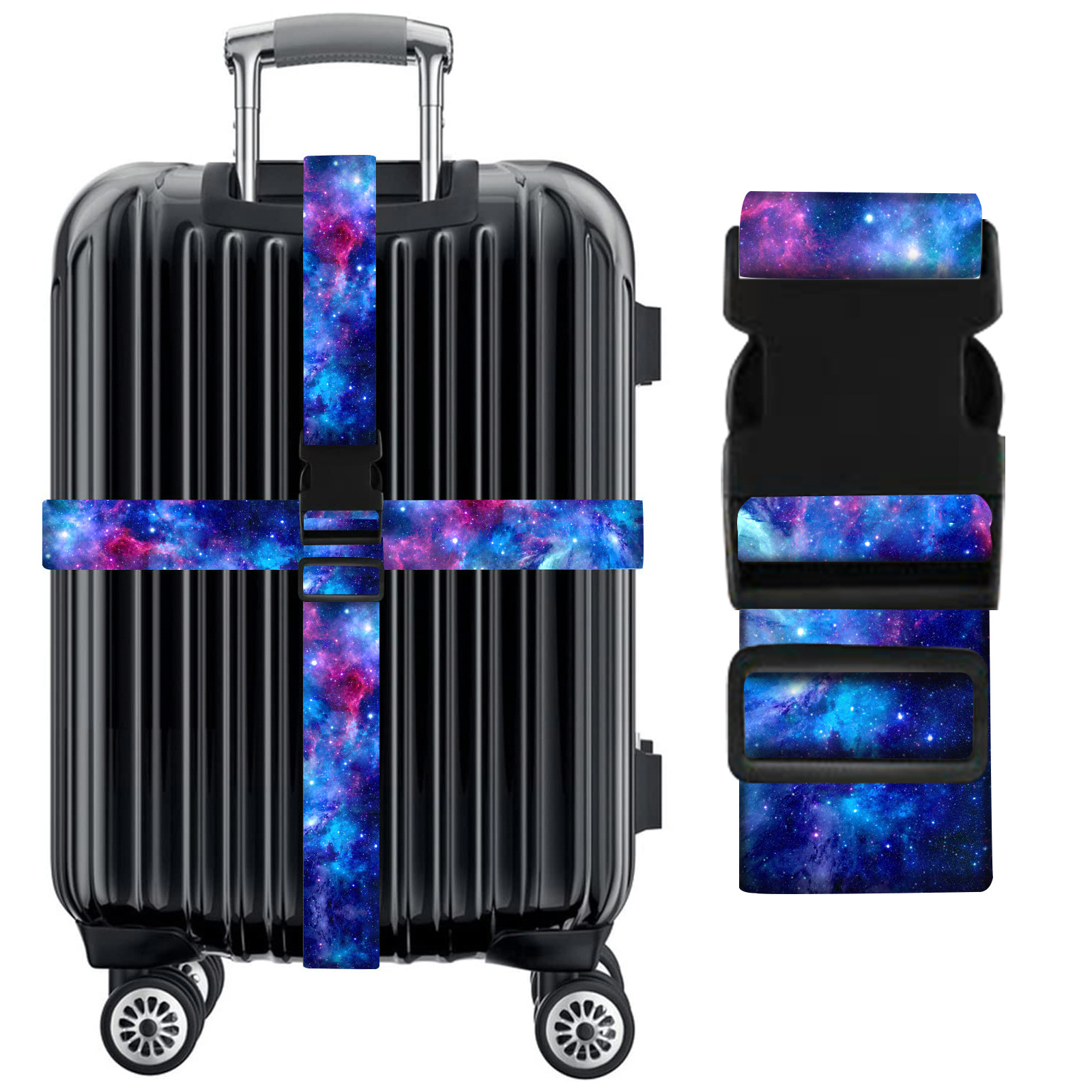 Transfronteriza piña cactus mármol cielo estrellado ajustable equipaje protección cuerda viaje trolley caso correa de viaje