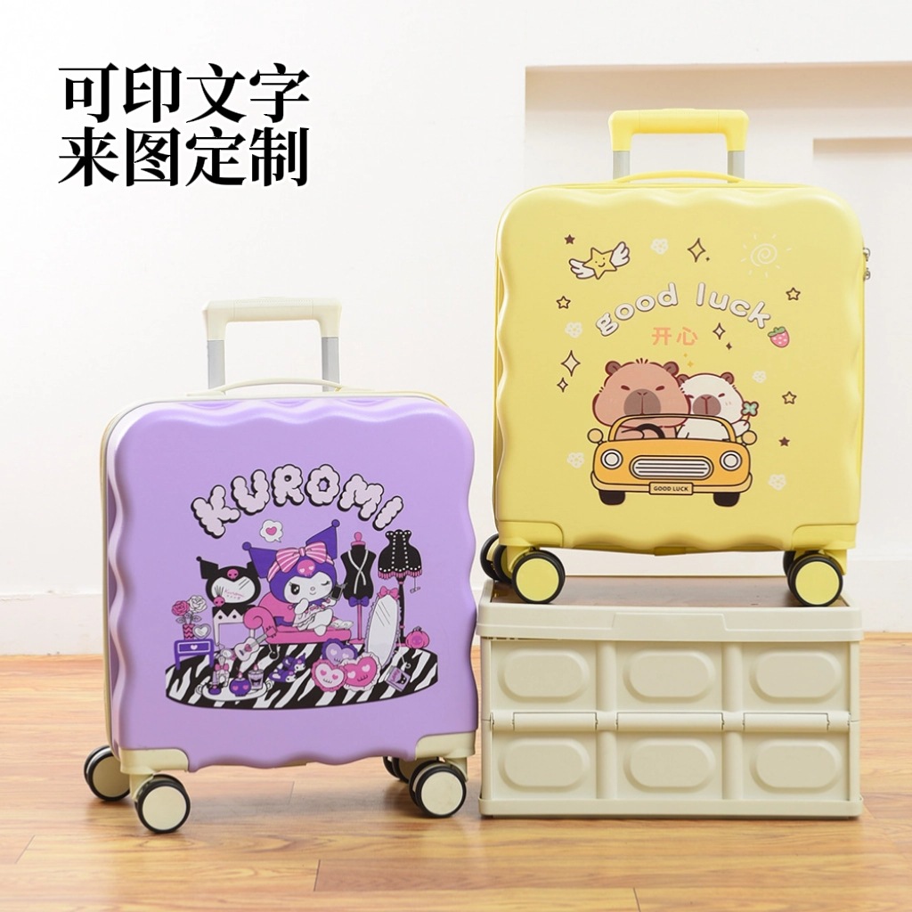 Children's Suitcase with Printed Logo and Pattern, Universal Wheels, 20inch Children's Cartoon Cute Carry-On Suitcase for Boys and Girls