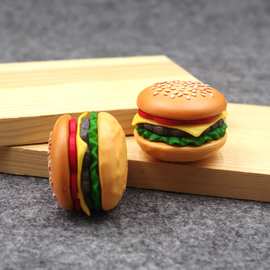 可爱仿真食完　汉堡包　DIY贴片材料　场景装饰　摆件玩偶