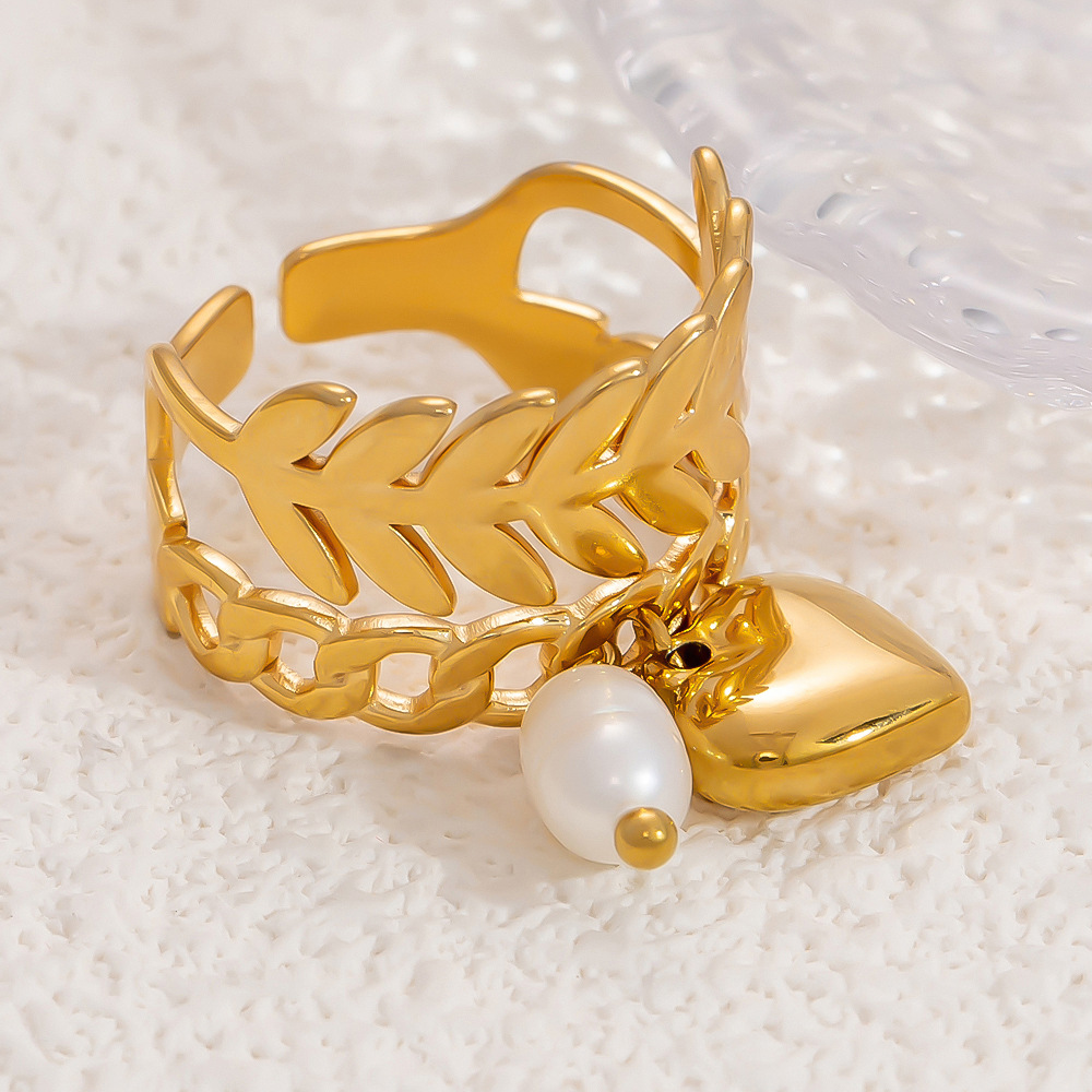 5g Weight Open Rings Classification One Size Ring Size 1 Piece Quantity Banquet, Tea Party Occasion 304 Stainless Steel Material Heart Shape Pattern Women's Gender Plating Design Lady Style Wholesale Jewelry Lady Heart Shape 304 Stainless Steel Plating Open Rings 9