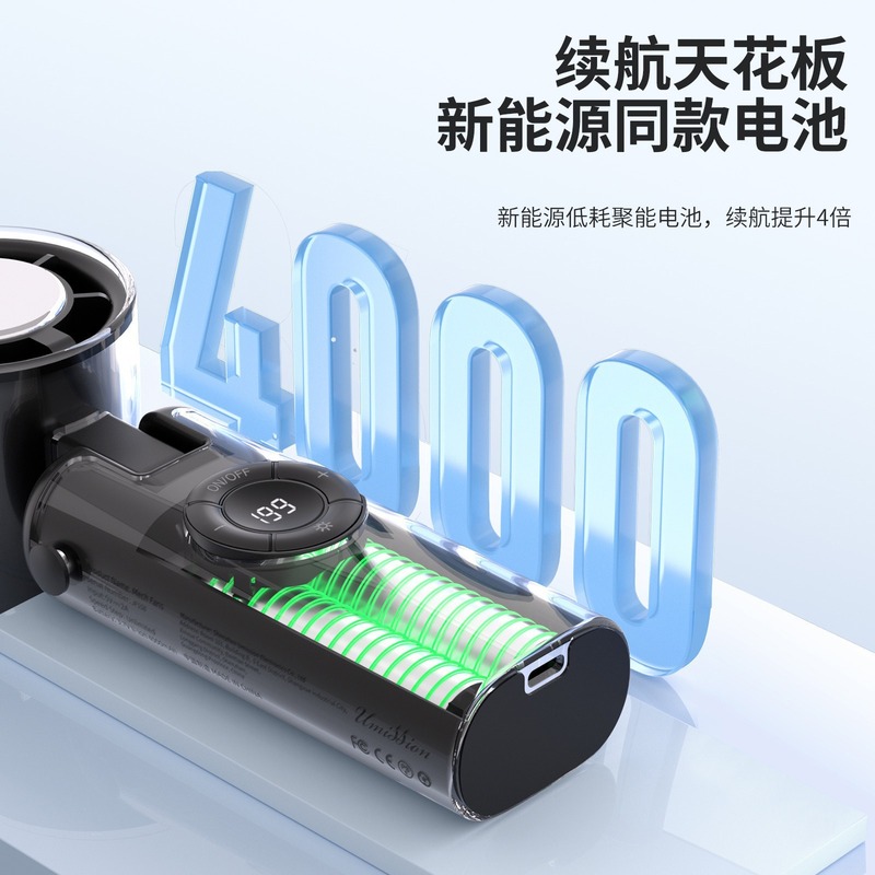 JF158 メカスタイル透明冷凍氷高速ハンドヘルドファンポータブル USB デジタルディスプレイ折りたたみ屋外首吊り風|undefined