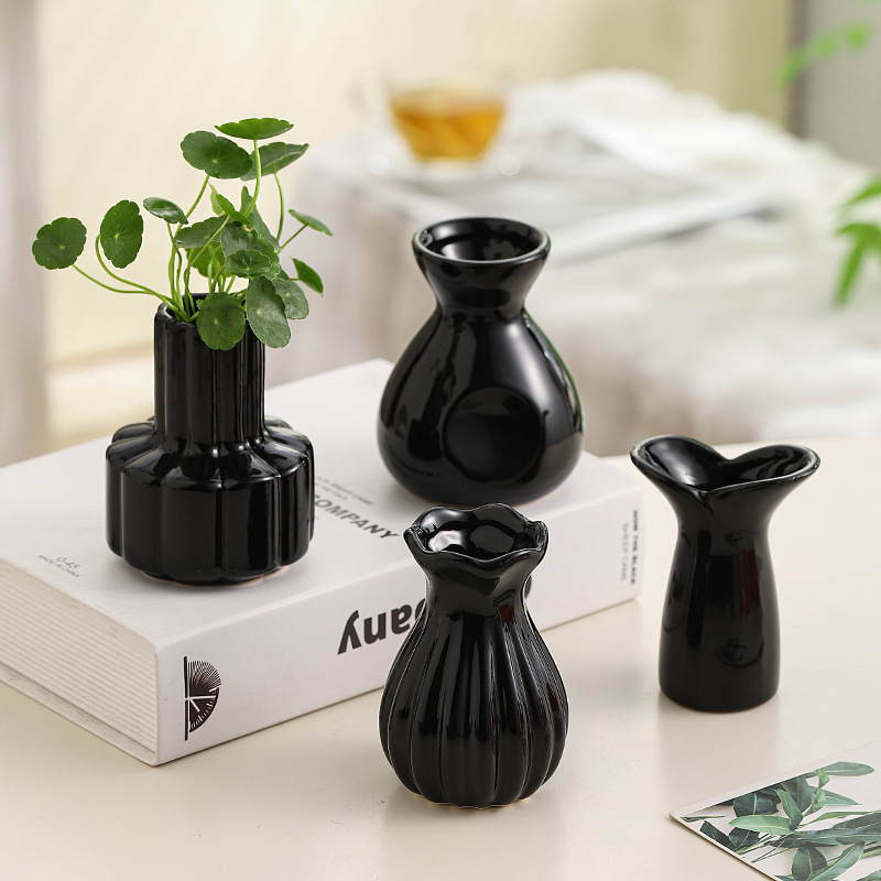 インクリームスタイルデスクトップセラミック花瓶ルームリノベーション小物暖かい模擬花装飾品オフィス装飾|undefined