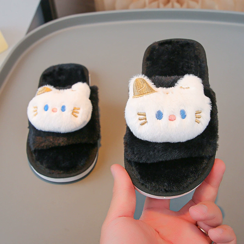 Демисезонные детские cartoon тёплые милые тапочки, дышащая нескользящая обувь, семейный стиль, мягкая подошва