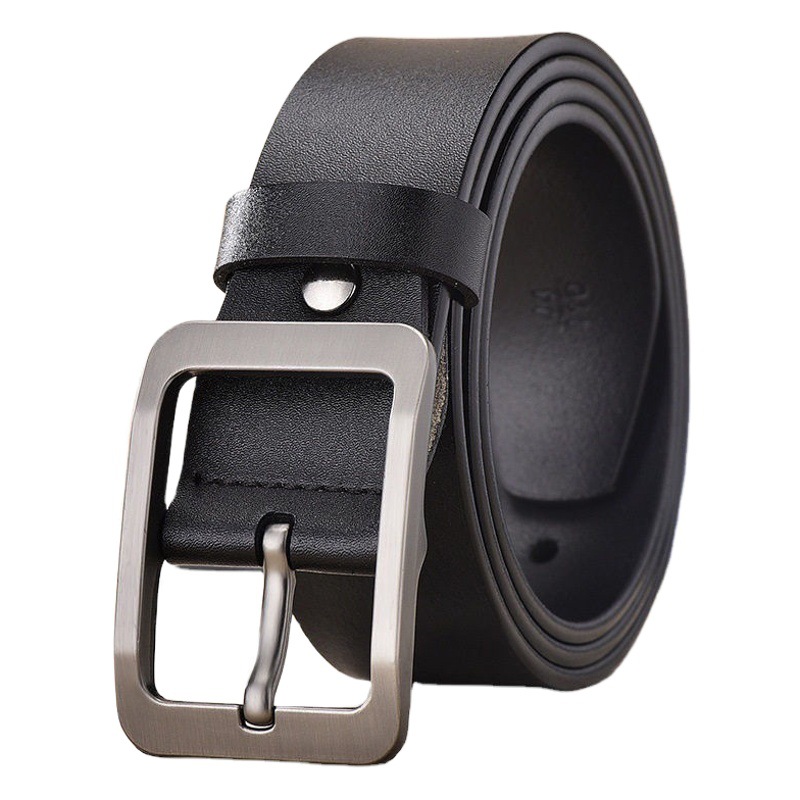Retro todo fósforo aleación pin hebilla cinturón de dos capas de piel de vaca de cuero simple cinturón de negocios pantalones casuales cinturón al por mayor