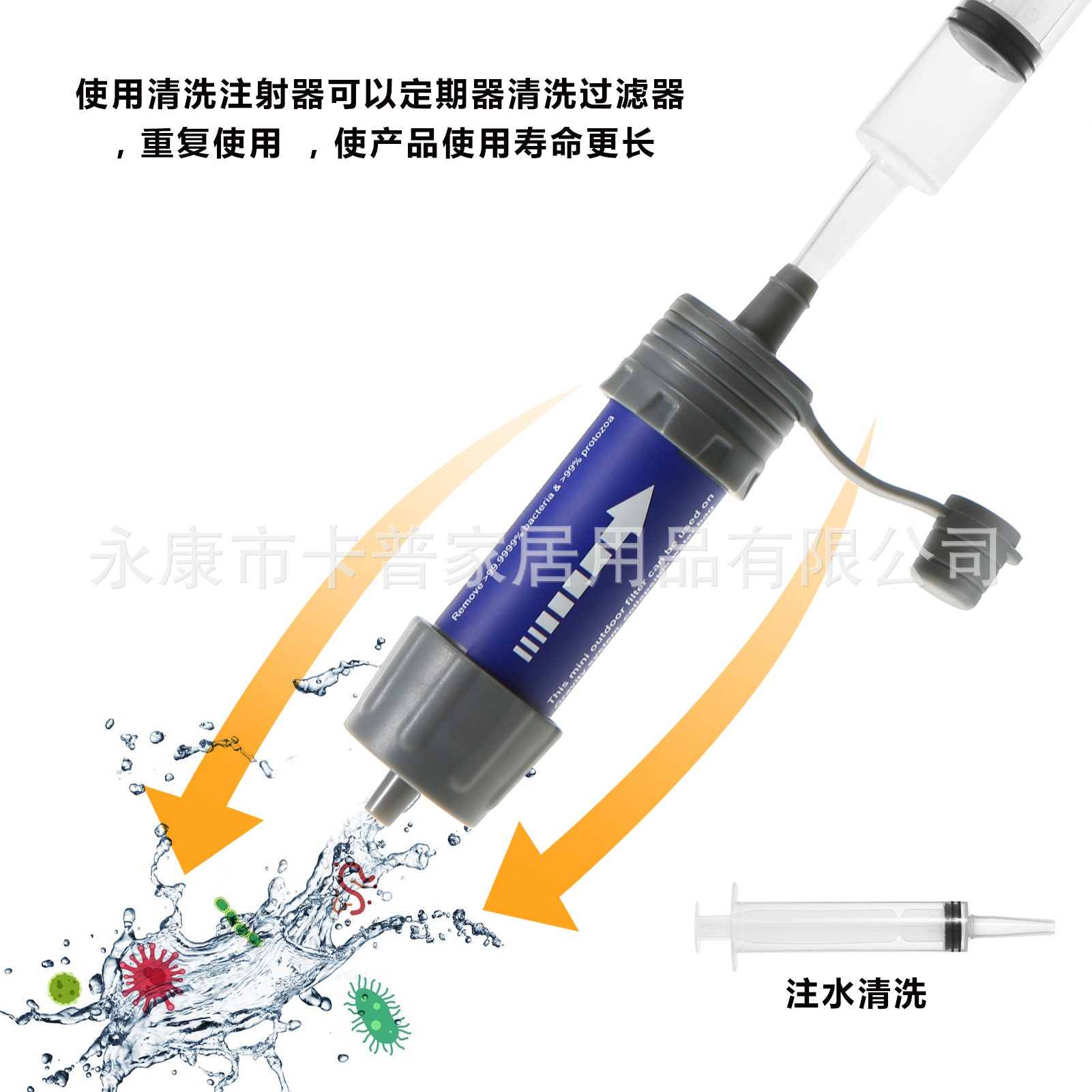 Paja de purificación de agua al aire libre caliente transfronteriza potable directa Bebida salvaje mini filtro portátil fábrica de paja de purificación de agua al aire libre