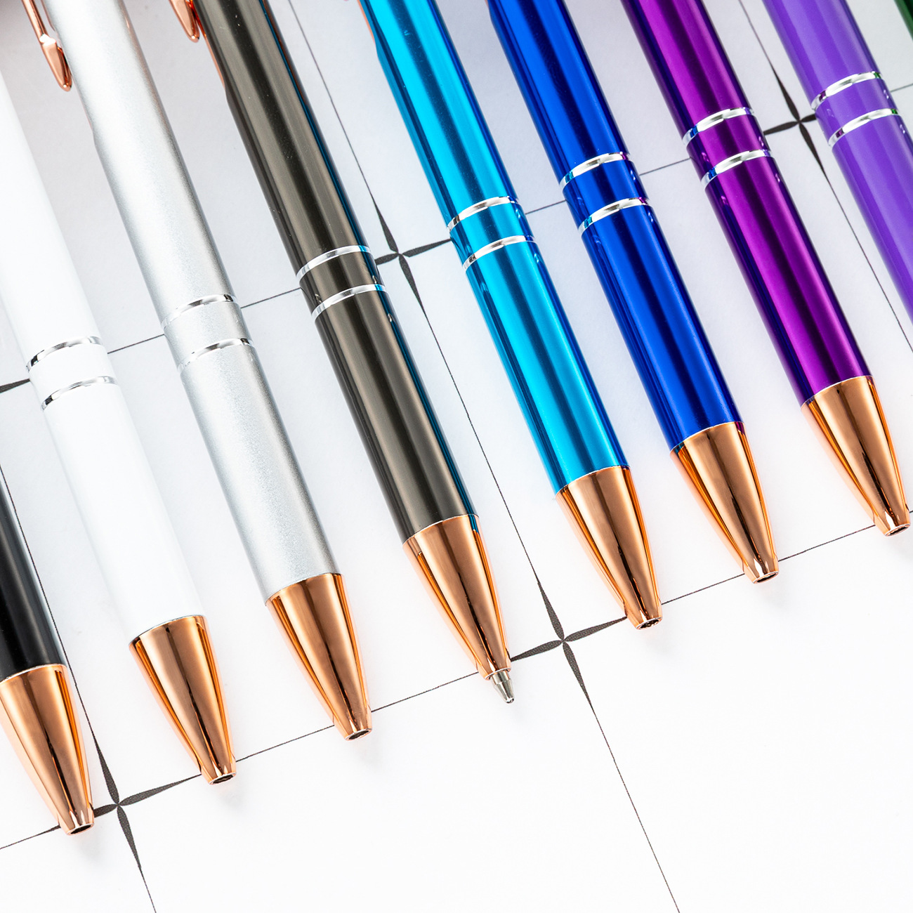 Metal bolígrafo de presión dos bobinas de aluminio barra de pluma de negocios puede imprimir logotipo publicitario regalo bolígrafo promocional fábrica al por mayor