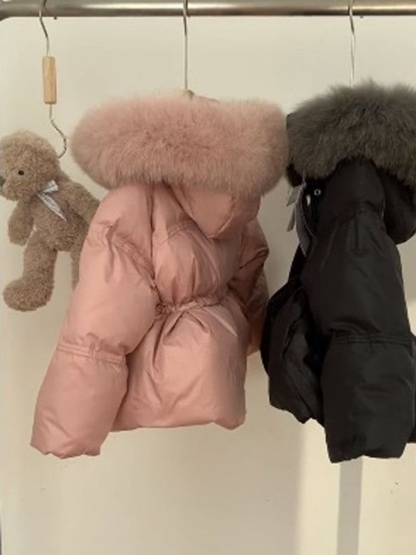 韩版女童2025羽绒棉服新款冬装洋气冬季宝宝保暖毛领棉衣外套公主|undefined