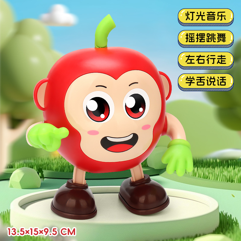 El mismo canto eléctrico y el baile de la manzana pequeña luz de música lengua de aprendizaje habla dibujos animados frutas juguetes de puzzle