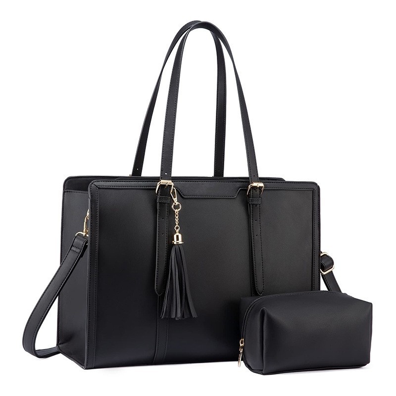 Amazon nuevo bolso de moda para mujer bolso de hombro para computadora portátil bolso de cuero para computadora con embrague,