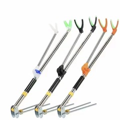 Fish Rod Holder 2.1m Stainless Steel Tripod Stand Ground Stake Dual-Purpose Fishing Box Fishing Chair Fishing Rod Rack Fishing Gear Accessory