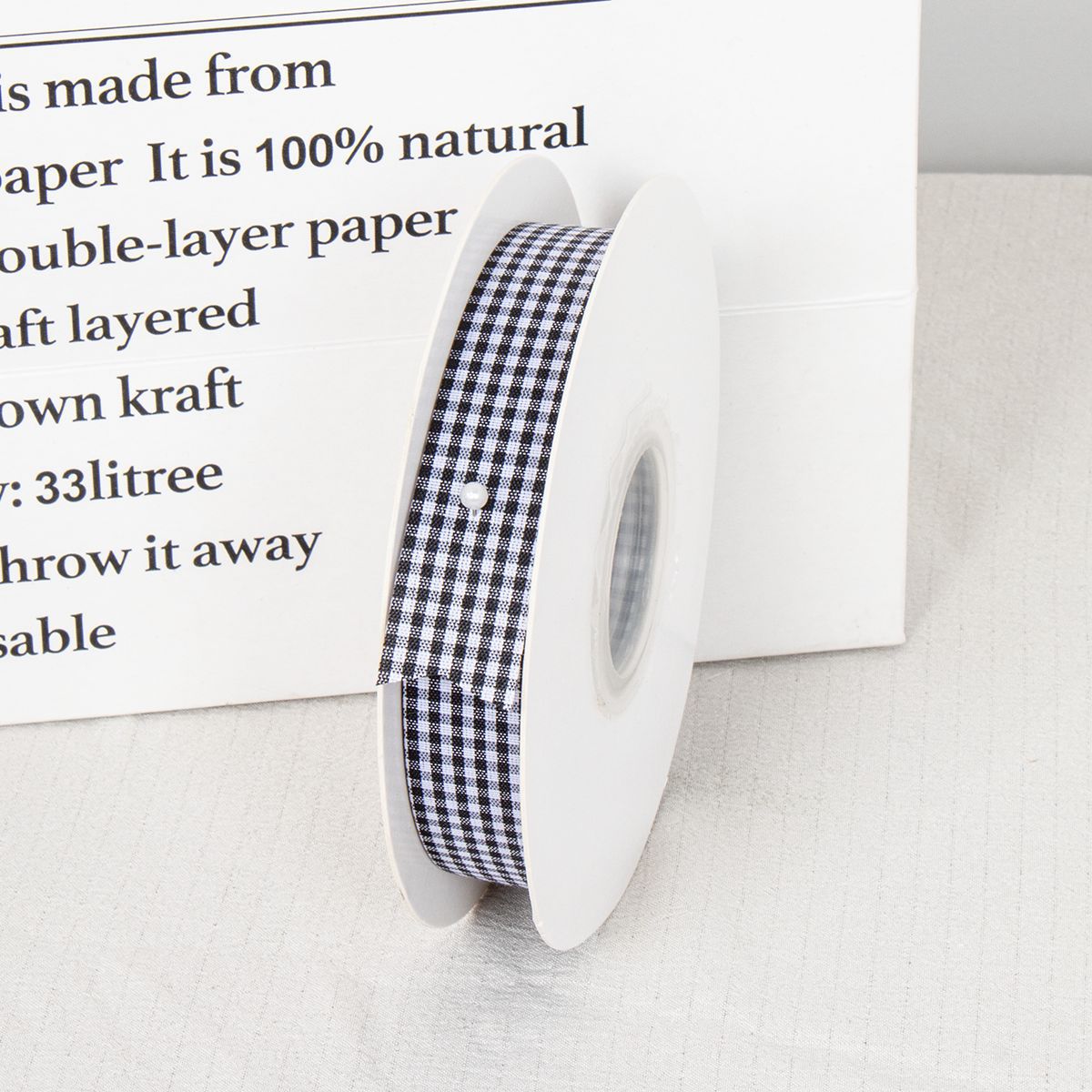 Doble cara cuadrícula cinta horneado embalaje cinta DIY adornos de cabello hechos a mano flores correa ramo correa material de decoración