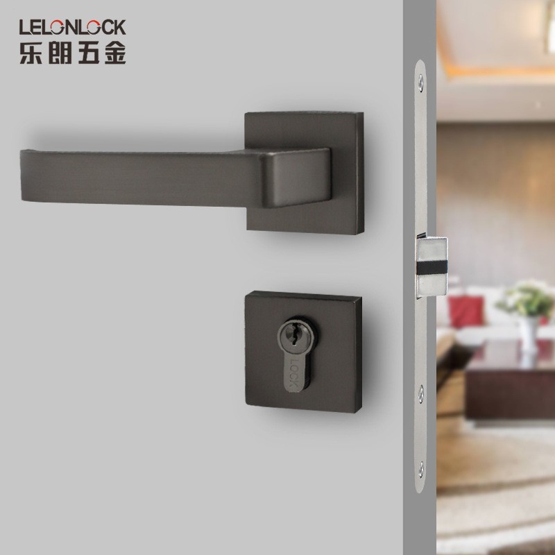 Cerradura de separación cuadrada interior simple cerradura de puerta de dormitorio magnetic silenciosa manija de puerta cerradura de mano sólida de aleación de zinc