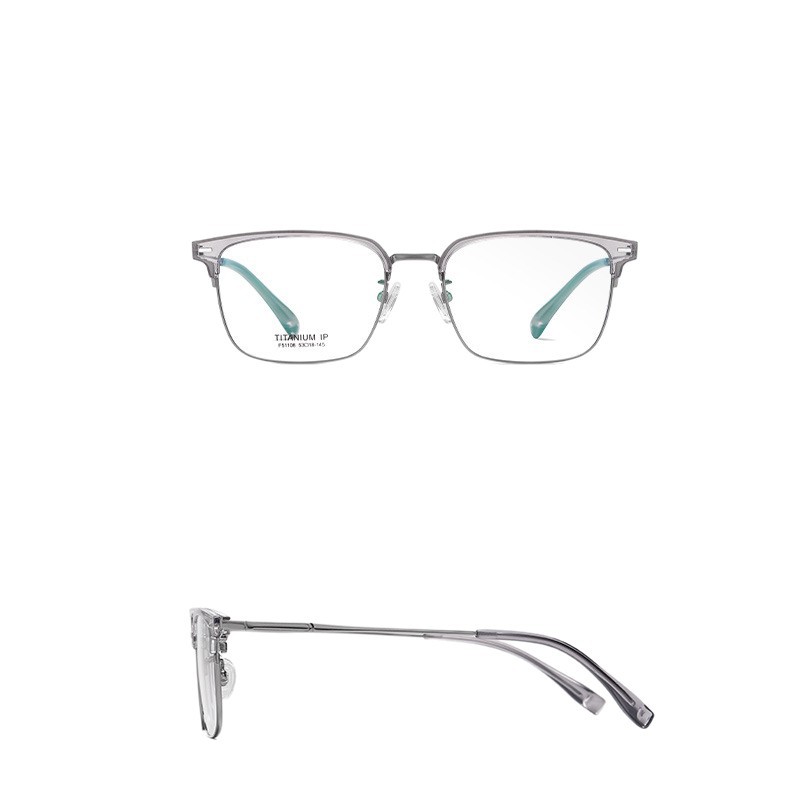 Nuevo marco de gafas de cejas de titanio puro F51108 moda hombres y mujeres con el mismo modelo espejo plano pequeño libro rojo marco de gafas retro