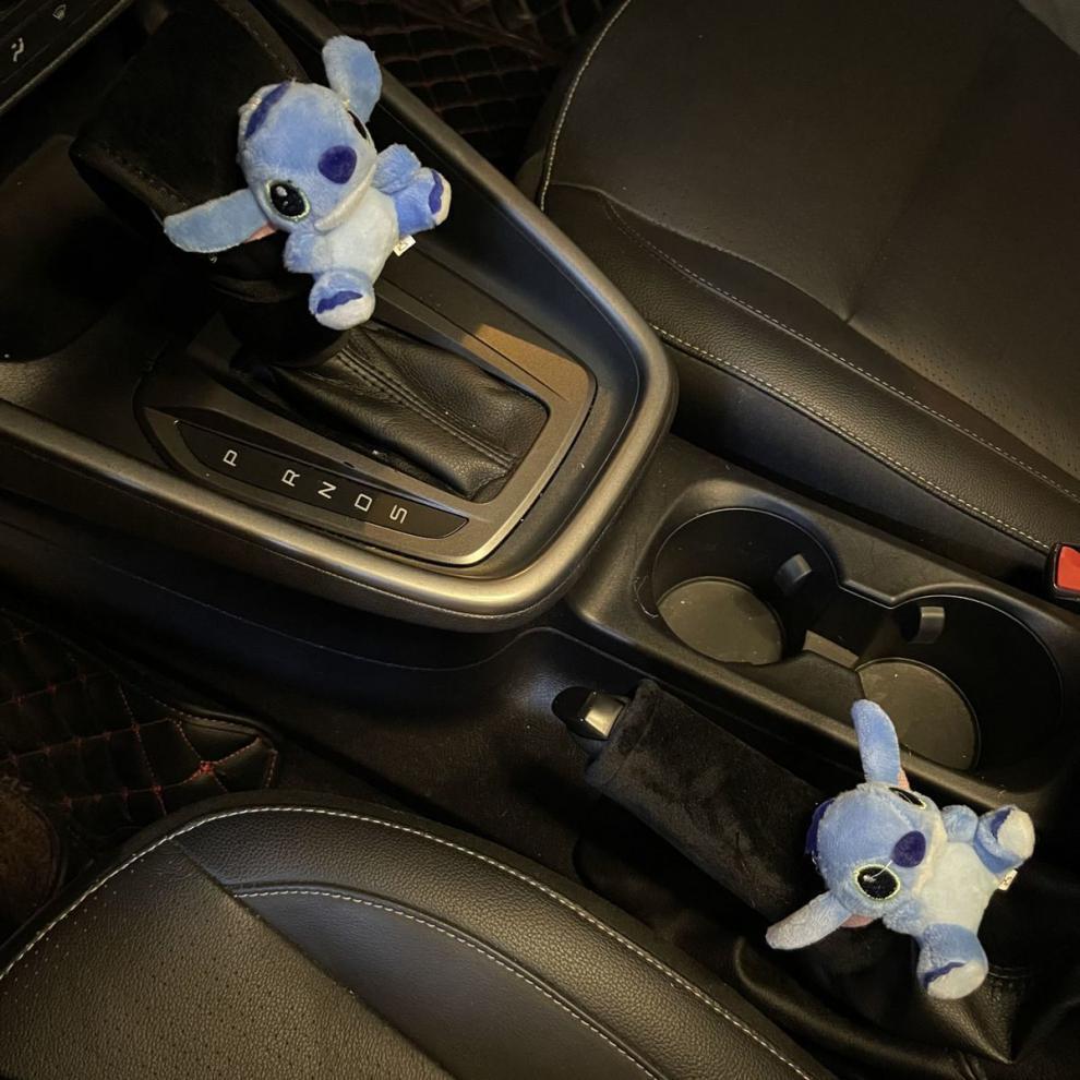 Little Dinosaur Car Gear Shift Cover, Gear Lever Protective Cover, Manual and Automatic Gear Cover, Universal Cute Handbrake Cover Set
