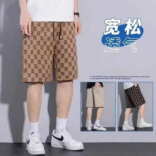 Summer Men's Ice Silk Floral Shorts 2024 New Korean Style Trendy Beach Pants Loose Matchable Casual Thin Five-Pocket Shorts